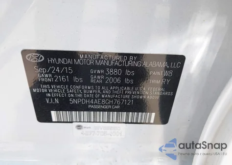 2016 Hyundai Elantra Value Edition from USA, damaged, VIN 5NPDH4AE8GH767121